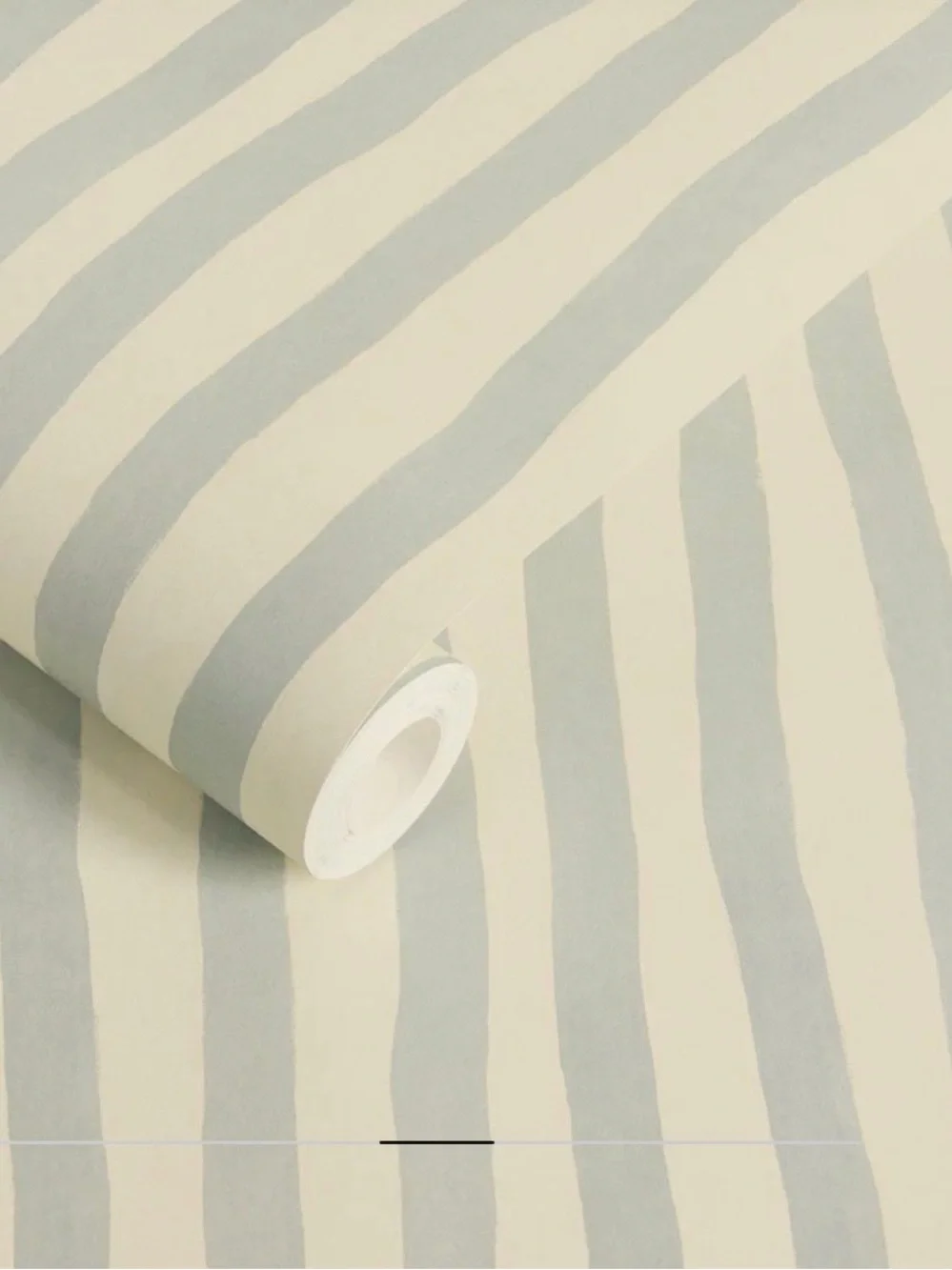 House of Hackney Artist's Stripe Wallpaper in Pale Blue & Cream
